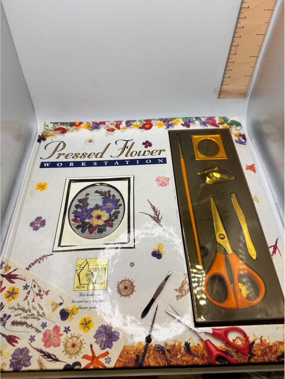 Pressed Flower Workstation Book with Flower Pressing Tools by Sylvia Pepper